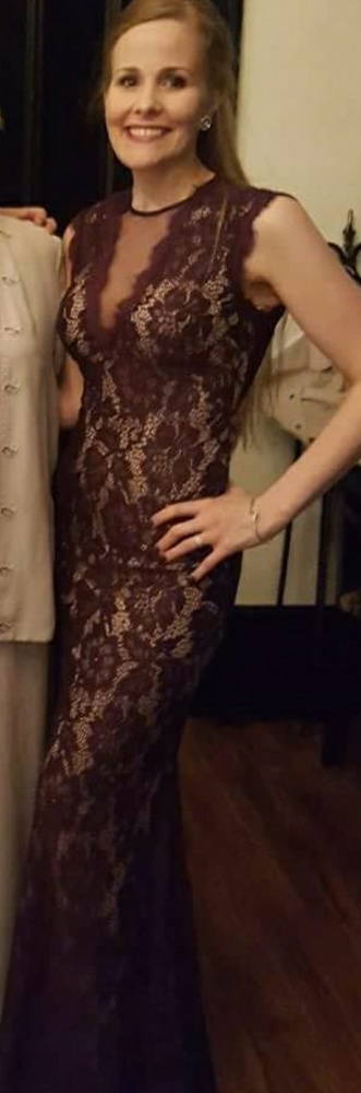 Plum purple floor length gown